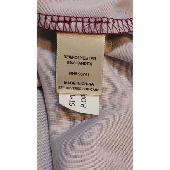 Self Esteem Juniors Large Cold Shoulder Strap Burgundy Floral Velvet Top NWT - Picture 5 of 7